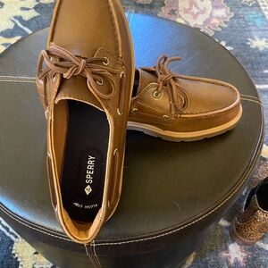 WOMENS Sperry Tan/Brown Leather Classic WellsBoat Shoes. NEW WITHOUT TAGS+NO BOX